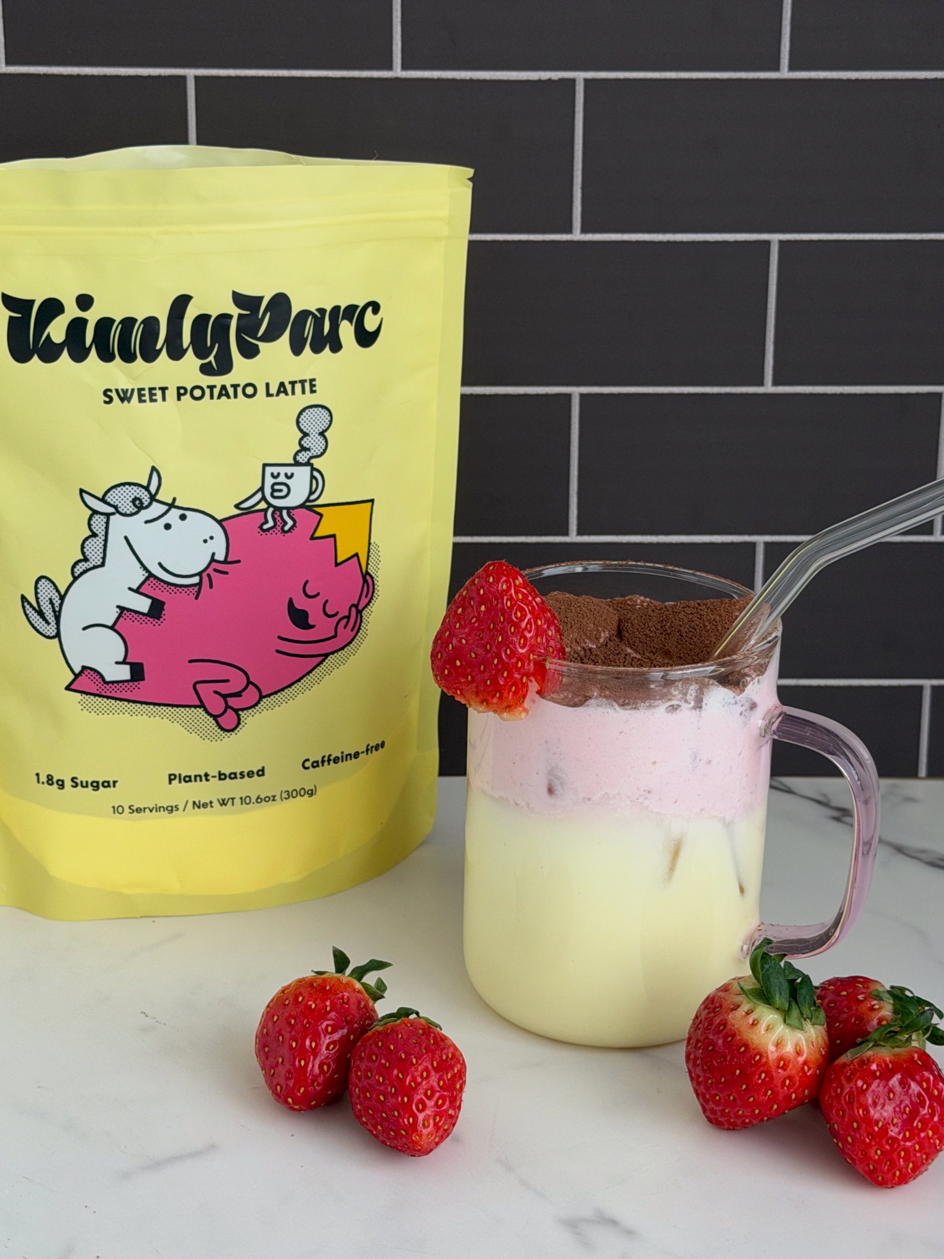 Strawberry Cold Foam Sweet Potato Latte 🍓
